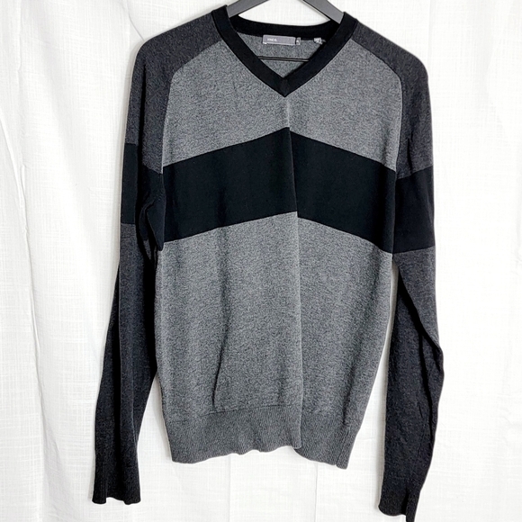 Vince 100% Cotton Long Sleeves Pullover V-Neck Men's Sweater Size XXL - Picture 1 of 5